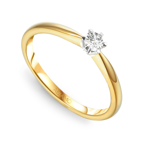 Pierścionek z diamentem, dwukolorowe złoto pr.585 (R34130 0,20ct)