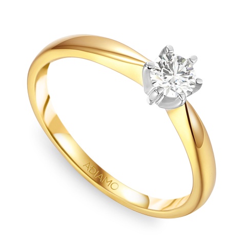 Pierścionek z diamentem, dwukolorowe złoto pr.585 (R34130 0,30ct)