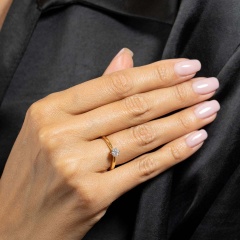 Pierścionek z diamentem, dwukolorowe złoto pr.585 (R34130 0,30ct)