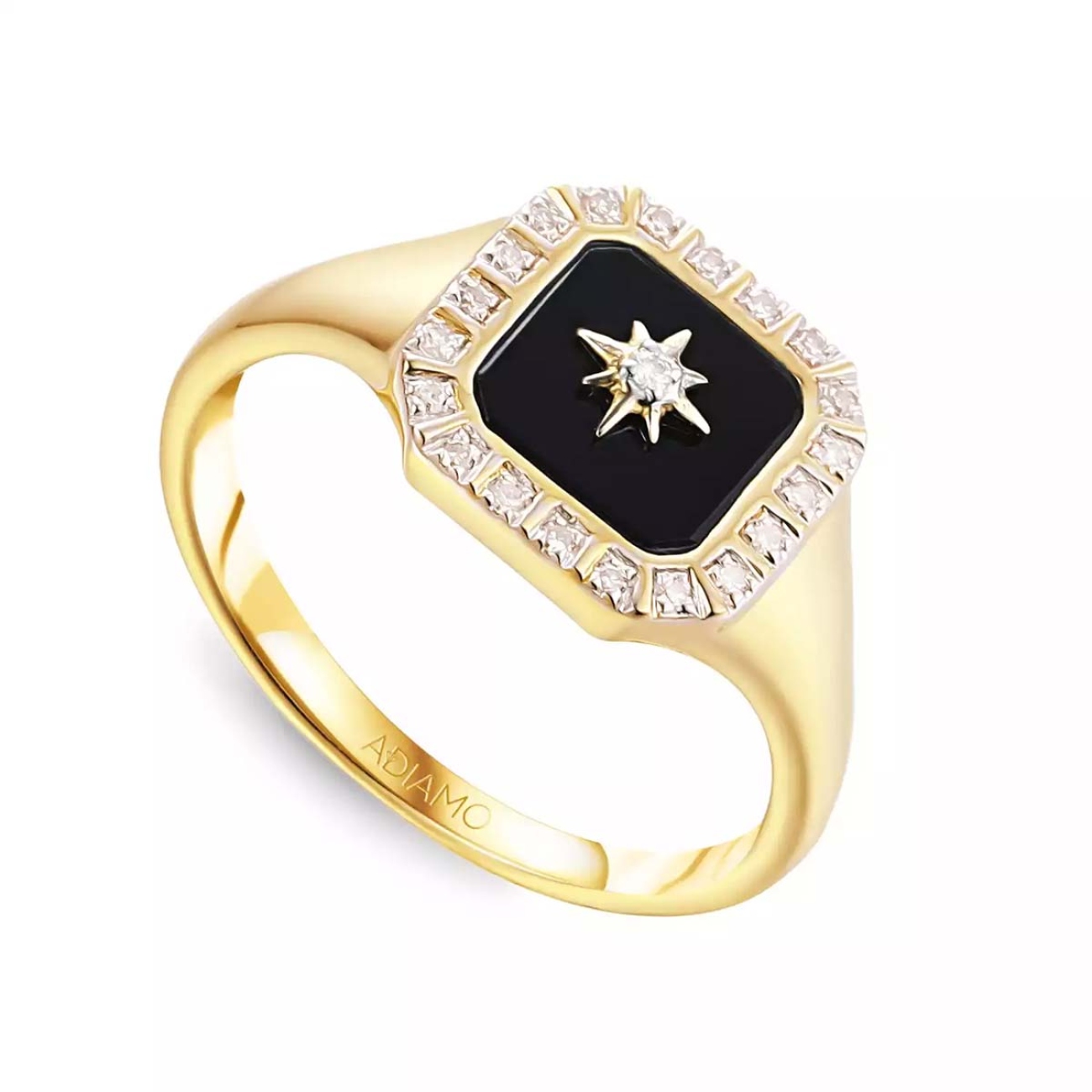 Sygnet z czarnym agatem z diamentami (R84779 Y BAG): 15