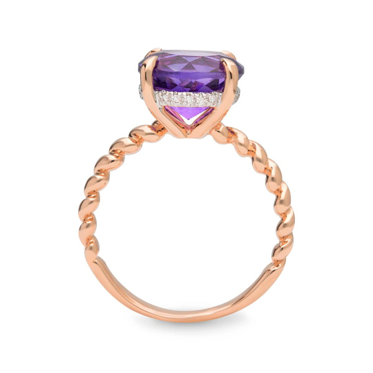 Pierścionek z ametystem i diamentami (R85127 R AM): 8