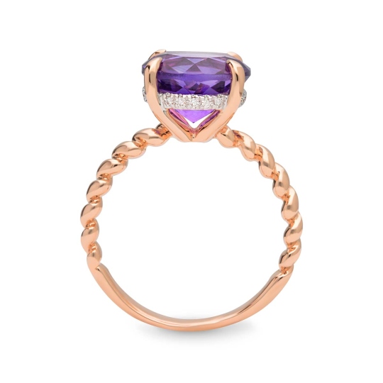 Pierścionek z ametystem i diamentami (R85127 R AM): 8