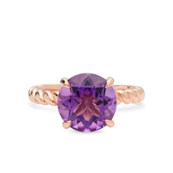 Pierścionek z ametystem i diamentami (R85127 R AM): 8 - zdjęcie: 4