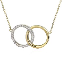 Naszyjnik kółeczka z diamentami (N03978 Y C) - zdjęcie: 2