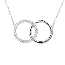 Naszyjnik kółeczka z diamentami (N03978 W C) - zdjęcie: 2