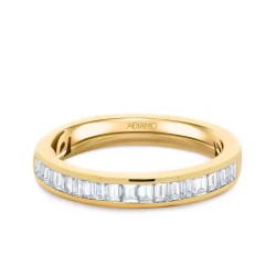 Obrączka ślubna z diamentami bagietowymi, 3,4 mm (O-R65388 Y): 7 - zdjęcie: 2