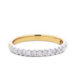 Obrączka ślubna, dwukolorowe złoto, diamenty, 0,27 ct