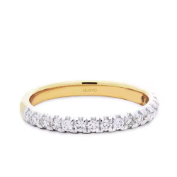Obrączka ślubna, dwukolorowe złoto, diamenty, 2,5 mm: 7 - zdjęcie: 2