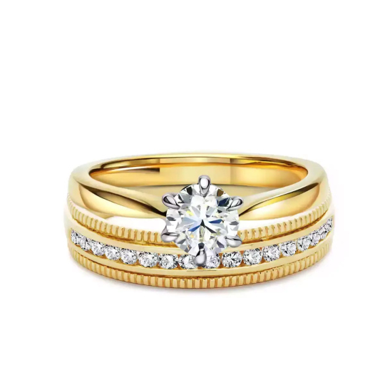 Obrączka ślubna z diamentami, 4 mm (O-R46061 Y): 7