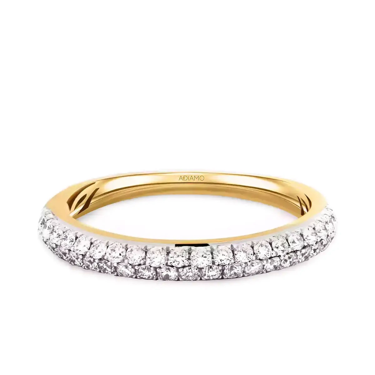 Obrączka ślubna damska, dwukolorowe złoto, diamenty, 2,7 mm: 10