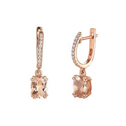 Kolczyki z morganitami i diamentami (E82481 R A MR) - zdjęcie: 2