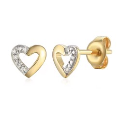 Kolczyki serca z diamentami (E69371 Y S) - zdjęcie: 2