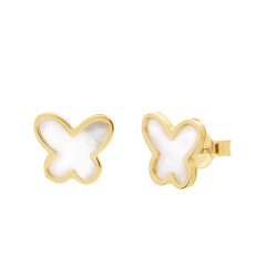 Kolczyki motylki z masą perłową