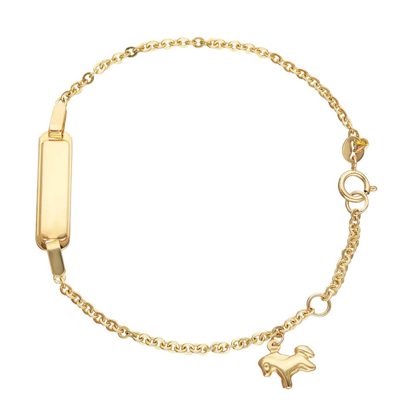 Bransoletka złota z blaszką do graweru