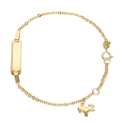 Bransoletka złota z blaszką do graweru