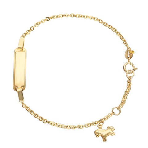 Bransoletka złota z blaszką do graweru