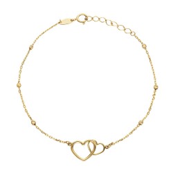 Bransoletka złota z serduszkami (B5779 Y 375) - zdjęcie: 2