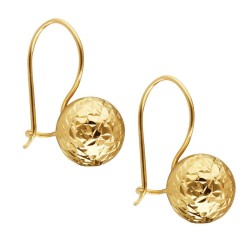 Kolczyki złote kulki diamentowane - zdjęcie: 2