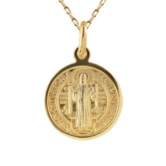 Medalik złoty ze św. Benedyktem