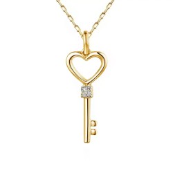 Zawieszka kluczyk z diamentami (P39905 Y) - zdjęcie: 2