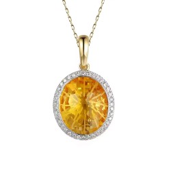 Zawieszka z cytrynem i diamentami (P34799 Y CT) - zdjęcie: 2