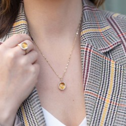 Zawieszka z cytrynem i diamentami (P34799 Y CT) - zdjęcie: 3