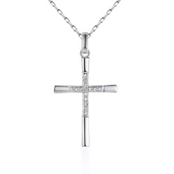 Zawieszka złoty krzyżyk z diamentami (P34339 W) - zdjęcie: 2