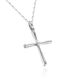 Zawieszka krzyżyk z diamentami (P34336 W) - zdjęcie: 2