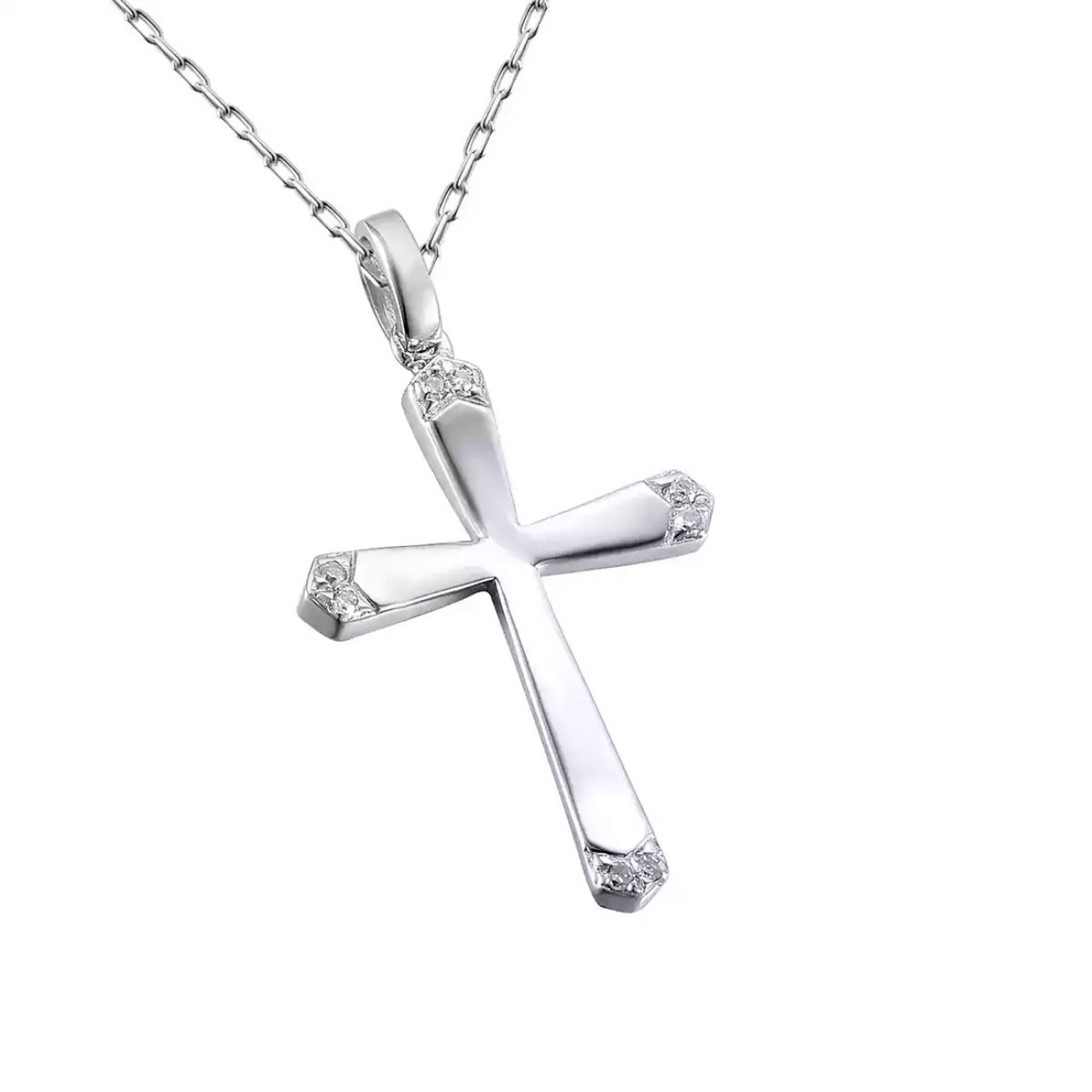 Zawieszka krzyżyk z diamentami (P34333 W)