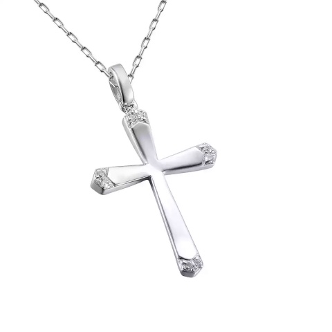 Zawieszka krzyżyk z diamentami (P34333 W)