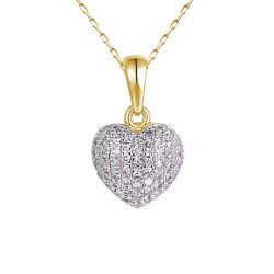 Zawieszka serce z diamentami (P32516 Y) - zdjęcie: 2