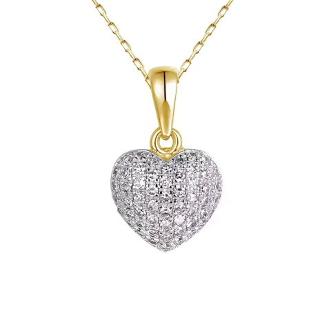 Zawieszka serce z diamentami (P32516 Y)