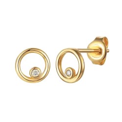 Kolczyki z diamentami (E62794 Y S 0,02ct) - zdjęcie: 2