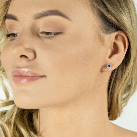 Kolczyki z szafirami i diamentami (E60389 W S SA)