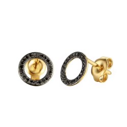 Kolczyki z czarnymi diamentami (E56482 Y S BD) - zdjęcie: 2