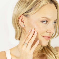 Kolczyki z opalami i diamentami (E50993 Y S OP) - zdjęcie: 3