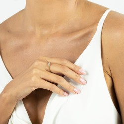 Pierścionek z białym szafirem i diamentami: 7 - zdjęcie: 3