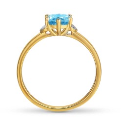 Pierścionek z niebieskim topazem i diamentami (R73493 Y BT): 7 - zdjęcie: 5