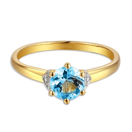 Pierścionek z niebieskim topazem i diamentami (R73493 Y BT): 7