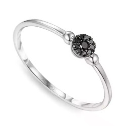 Pierścionek z czarnymi diamentami (R64386 W BD): 7 - zdjęcie: 2