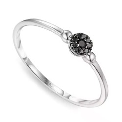 Pierścionek z czarnymi diamentami (R64386 W BD): 7 - zdjęcie: 2