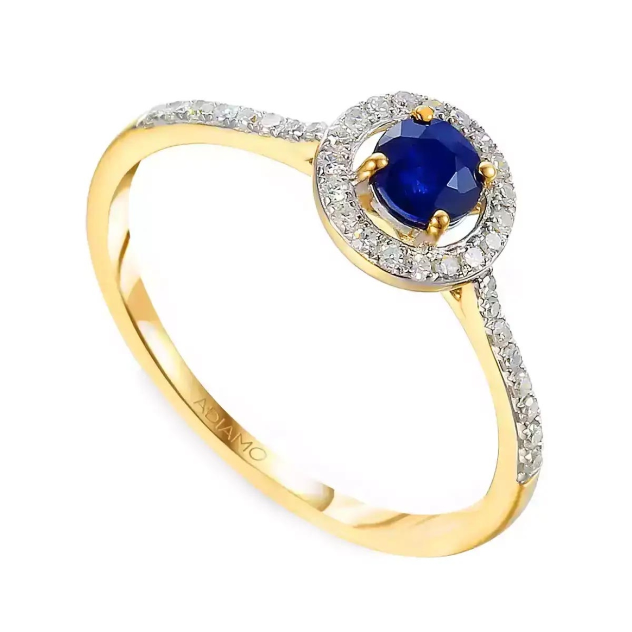 Pierścionek halo z szafirem i diamentami (R61659 Y SA): 8