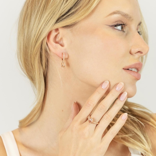 Pierścionek z morganitem i diamentami (R82481 R MR): 13