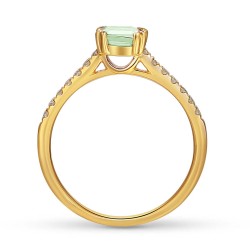 Pierścionek z zielonym ametystem i diamentami (R82483 Y GAM): 7 - zdjęcie: 4