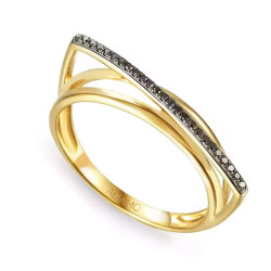 Pierścionek z czarnymi diamentami R67883 Y BD: 7 - zdjęcie: 2