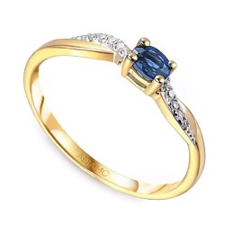 Pierścionek z szafirem i diamentami (R82444 Y SA): 8 - zdjęcie: 2