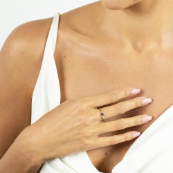 Pierścionek z szafirem i diamentami (R82444 Y SA): 8 - zdjęcie: 3