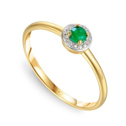 Pierścionek ze szmaragdem i diamentami (R69341 EM): 12 - zdjęcie: 2