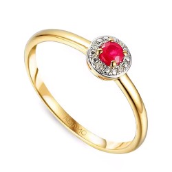 Pierścionek z rubinem i diamentami (R69341 Y RU): 12 - zdjęcie: 2