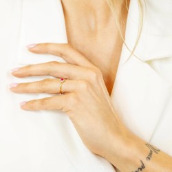 Pierścionek z rubinem i diamentami (R69341 Y RU): 12 - zdjęcie: 3